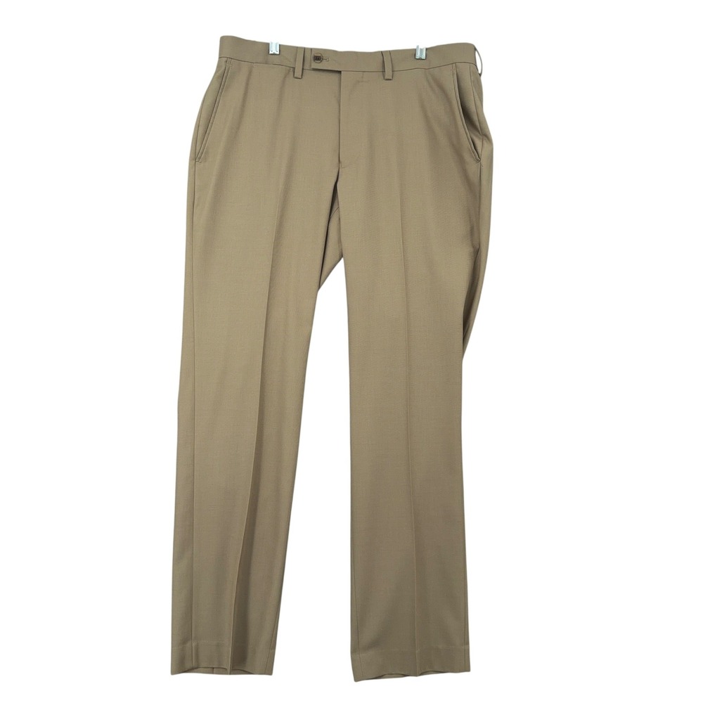 Nordstrom‎ Rack Mens Modern Fit Dress Pants Tan Khaki 36x32 Flat Front Trousers